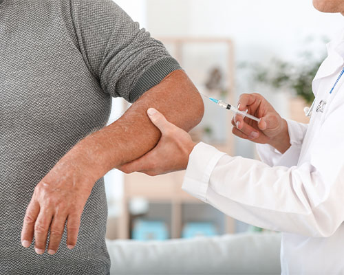 walk-in Joint injection in elbow