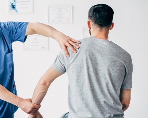 Patient with shoulder pain